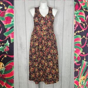 VTG 90s Pam's Closet Christmas Holiday Jingle Bell Maxi Jumper Dress, sz Medium